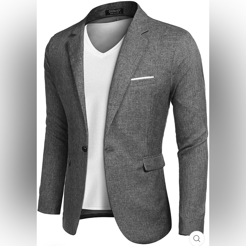 NWOT Coofandy Grey Casual Suit Jacket